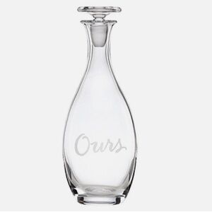 Kate Spade Lenox Crystal Two of a Kind Ours Decanter Bar Cart Wine Spirits